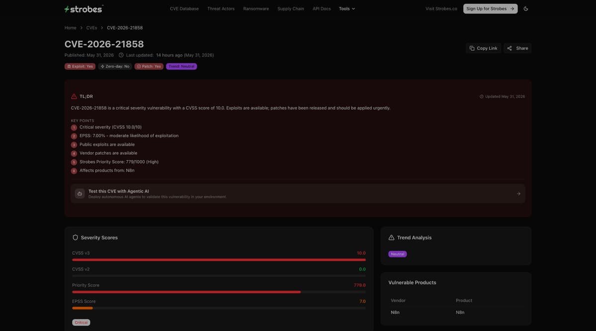 CVE-2026-21858 - n8n Ni8mare Unauthenticated File Read to RCE